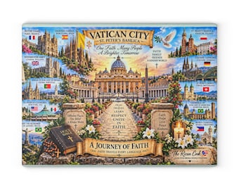 A Journey of Faith Vatican Catholic Heritage Glass Cutting Board