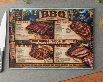4 BBQ Recipes Cutting Board  Good Food Good Company Great Memories