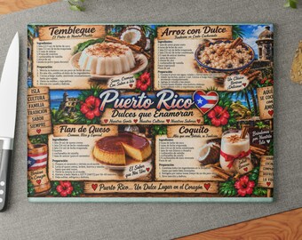 Puerto Rican Sweets Recipe Cutting Board  Dulces que Enamoran