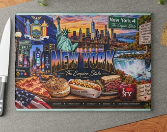 New York Empire State Cutting Board  Good Food Good People Great Places