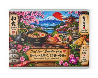 Japanese Cuisine Good Food Brighter Days Glass Cutting Board