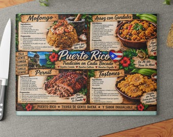 Puerto Rican Recipes Cutting Board  Tradition in Every Bite