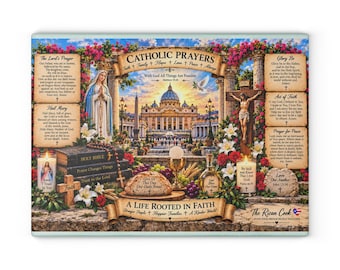 Catholic Prayers A Life Rooted in Faith Glass Cutting Board