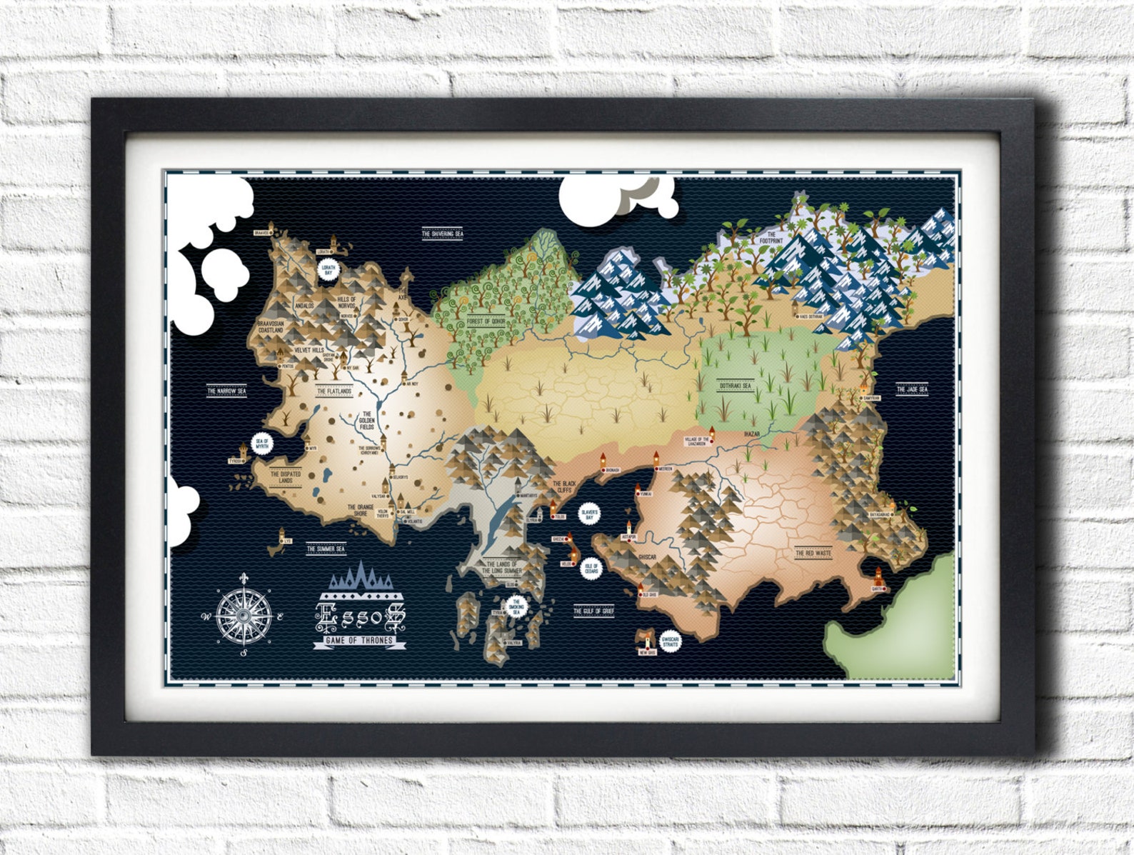 Game of Thrones Essos Map 19x13 Poster | Etsy