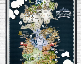 Game of Thrones - Westeros Map - - - A1 - - - Poster