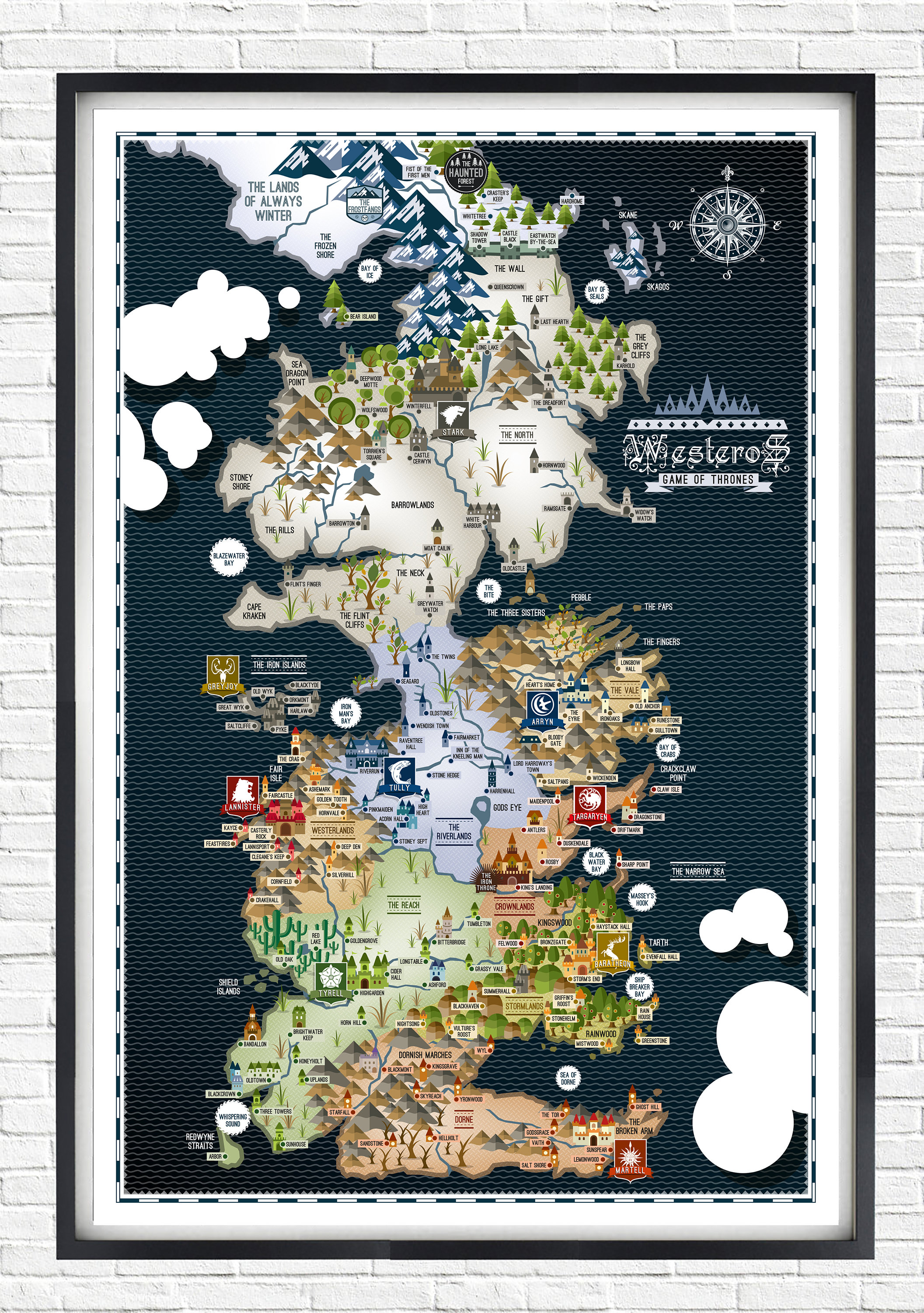 Game of Thrones Westeros Map 24x36 Poster  Etsy