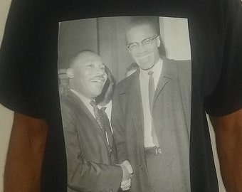 Malcolm X & Dr king t-shirt sz L, med and small Black
