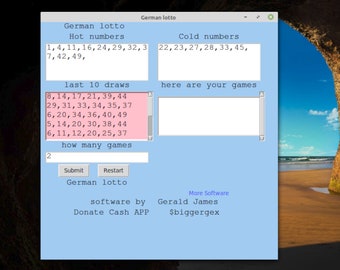 German Lotto Lottery Numbers software DVD for Windows 7 ,  8 & 10 lotto Pro