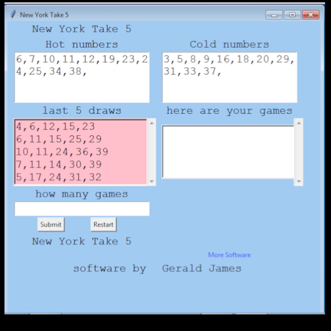 New York Take 5 Numbers Software for Windows 7 8 & 10 Etsy