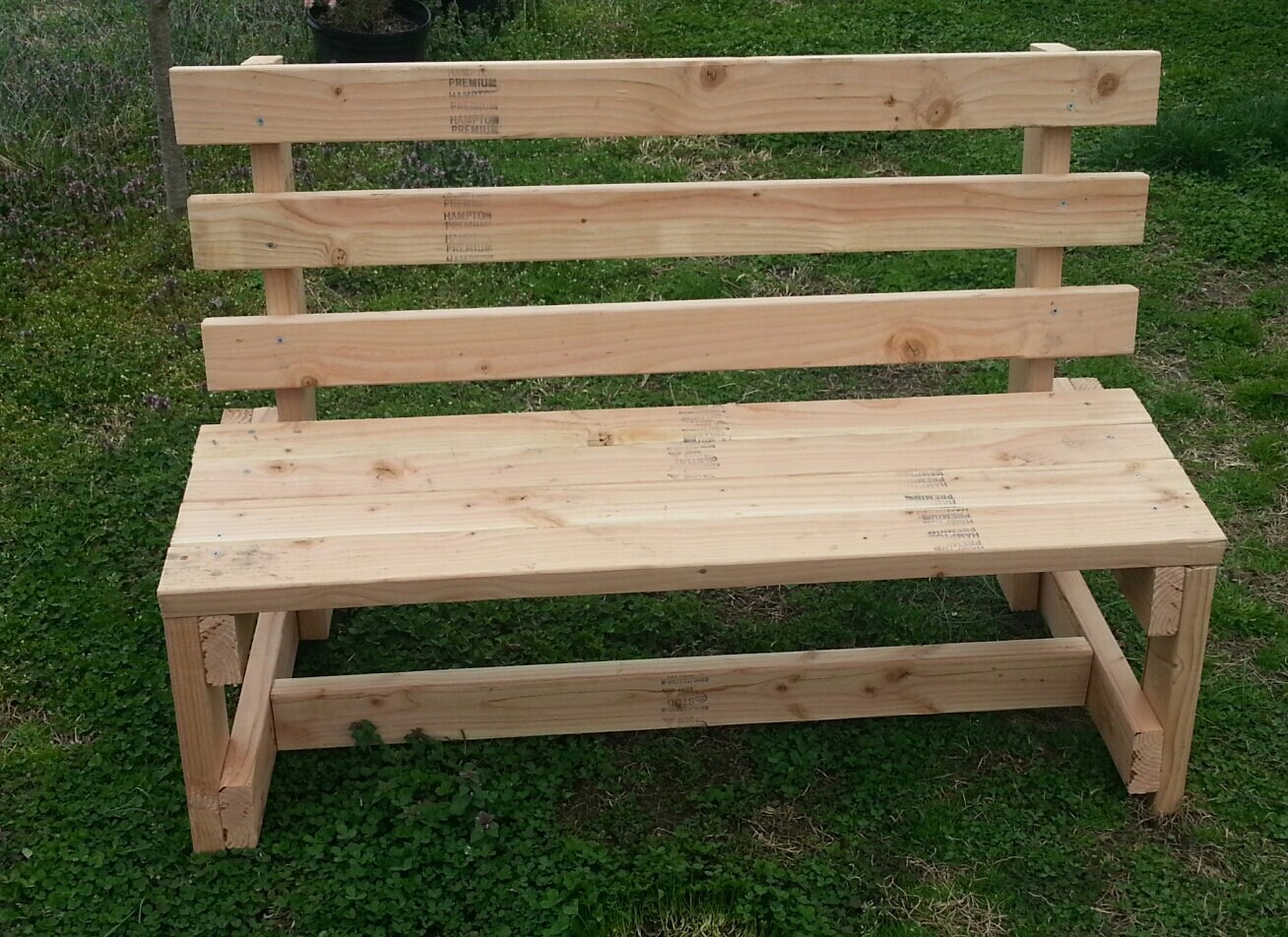 White Wood Garden Bench Solid Handmade Bench With Back | Etsy