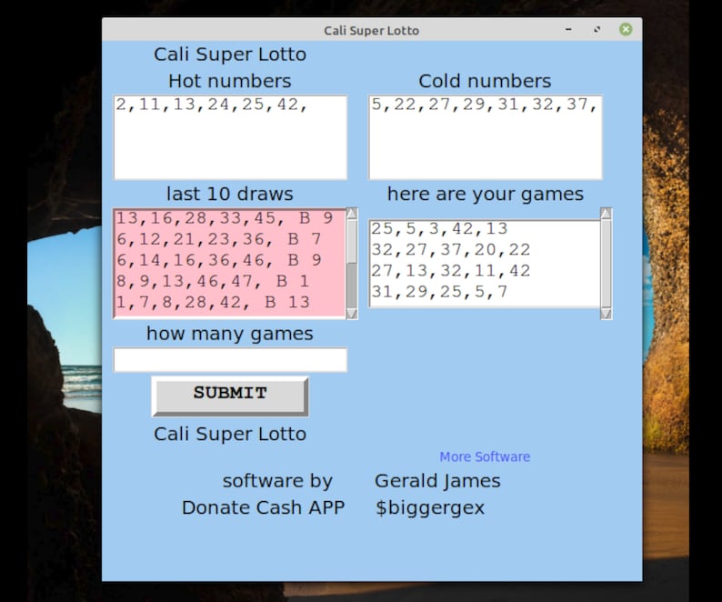 Lottery Computer Code California Super Lotto Lottery Software for Windows 7 , 8 & 10 - Etsy