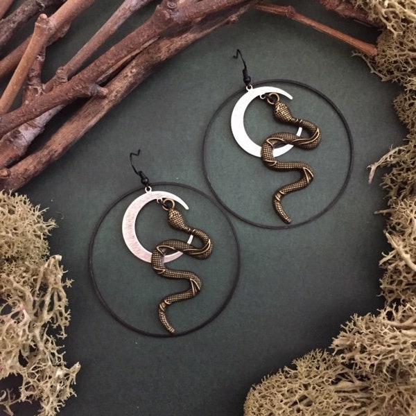 Bronze Harvest Snake Earrings