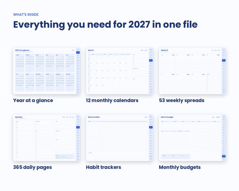 2027 Digital Planner for Goodnotes, Hyperlinked iPad Planner (dark Mode ...