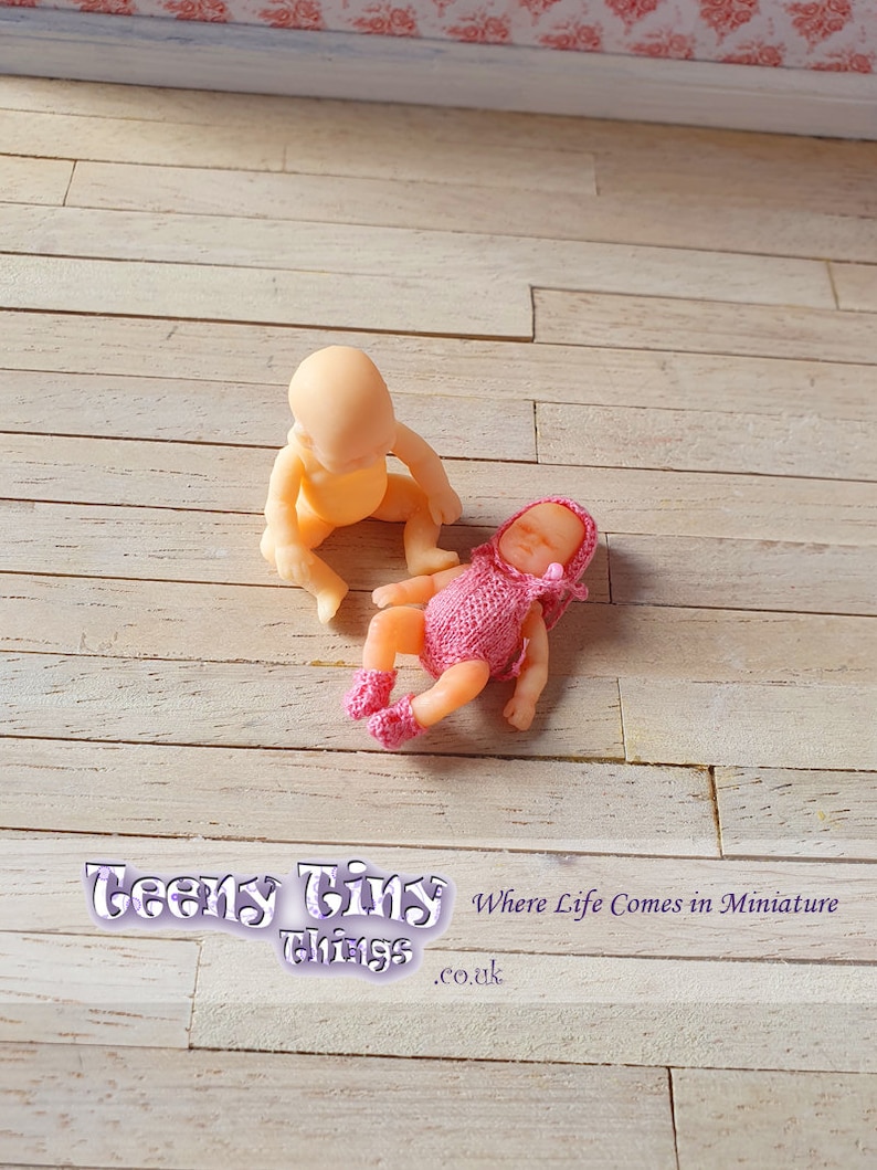 Dolls House 1/12th Scale Miniature Baby with moving head and limbs Six Month Old Size image 6