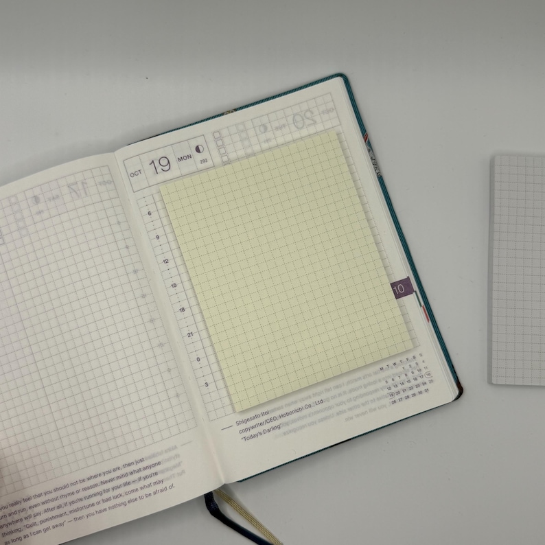 Hobonichi Repositionable Grid Sticky Notes | Cousin, Weeks & A6 ...
