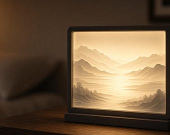 Lithophane Night Light Frame — Custom Photo Print (LED optional add)