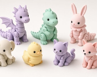 Pastel Flexi Critter 3-Pack — Desk Fidgets