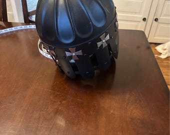 Medieval Knight Cage Visor Helmet — Cosplay LARP Prop Made to Order