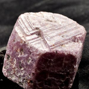 Ruby hexagonal corundum record keeper with black tourmaline in natural form #7420