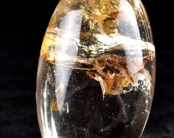 Shamanic Dream golden healer Lodolite Crystal/Dream catcher lingam With Rare Spectacular  Garden Landscape Rainbows #6448