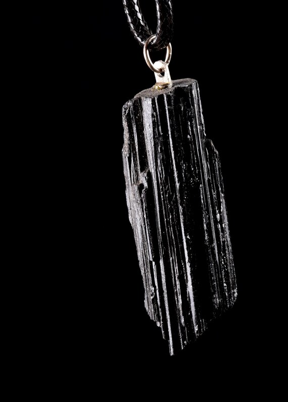 ペンダント Black Tourmaline Natural Pendant With Chain Dispelling Fear