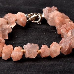 Nirvana pink ice quartz trigonic, himalayan high altitude growth interference crystal bracelet#6387