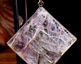 Super seven melody stone  chevron square plate   pendant psychic abilities spiritual elevation    6376