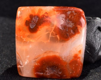 old  Mystic juicy Carnelian square ring stone for strength courage creativity Carnelian  for strength  6302