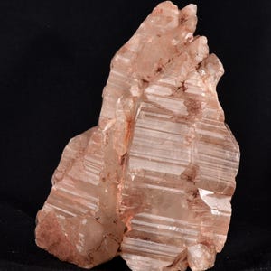 Himalayan golden pink Scalar ice quartz ,rainbows, deep striated  gwindel ,gateways multi termination ,Nirvana,hematite coated #7202