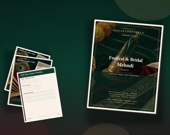 Festival & Bridal Mehndi Magazine | 79 Page Photo Editorial + Practice PDF | Bridal Henna Atelier | Diwali Karwa Chauth Wedding
