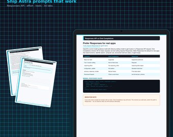 GPT-6 Astra Developer Prompt Fieldbook | Responses API Reasoning Effort Tools Agents PDF