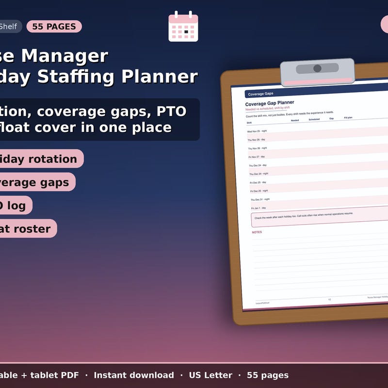 Pto and Coverage Calendar - Etsy