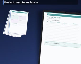 Deep Work Time Blocking Planner | 30-Day Focus Blocks (Printable PDF)