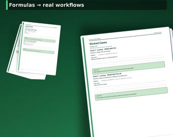 Excel Formula Workbook PDF | 50 Worked Cases Practice Sheets Answer Key Printable