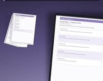 GoodNotes Creator Workflow Planner | Undated Product Brief Launch Calendar Prompt Bank PDF | Printable Digital