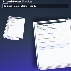 FSA Spend Down Tracker Printable | Year End Flexible Spending Balance Checklist PDF | Instant Download