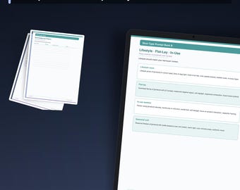 Guía de sugerencias para fotos de productos con IA / PDF imprimible / Maquetas de tienda y sugerencias de estilo de vida / Guía para vendedores digitales
