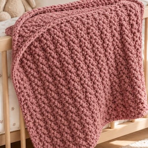Chunky Crochet Blanket Pattern PDF, Beginner Friendly Bulky Yarn Throw Tutorial (Digital Download)