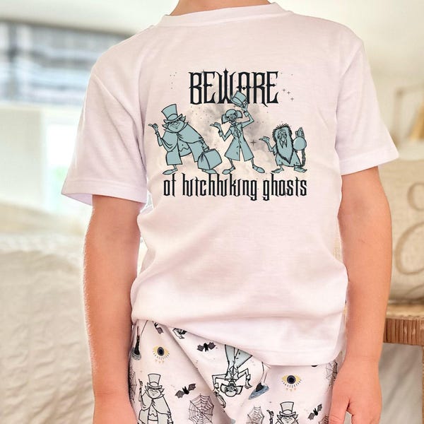 Set Haunted Mansion liftende geesten voor kinderen, niet zo enge outfit, Disney vakantie-outfit kinderen, Disney-outfit voor kinderen, outfit Magic Kingdom, outfit voor kinderen