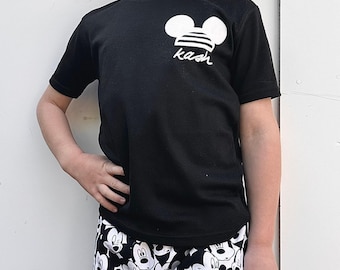 Camiseta personalizada con nombre de Mickey, conjunto de Disney, camiseta de vacaciones de Disney para niños, atuendo de Disney para bebés y niños pequeños, camiseta de Mickey para niños, conjunto de Disney para niños