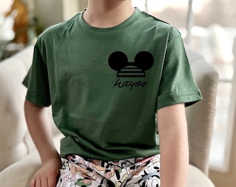 T-shirt personnalisé avec nom de Mickey, ensemble Disney, t-shirt vacances Disney pour enfants, tenue bébé Disney, t-shirt Mickey pour enfants, ensemble tenue Disney pour garçons, amis Mickey