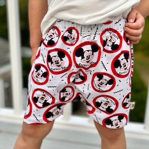 High waisted mickey mouse shorts top