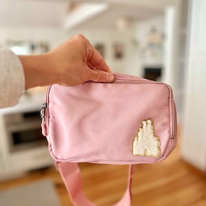 Disney Fanny Pack with Castle Patch, Disney Belt Bag, Crossbody Disney Bag, Travel Bag, Chenille Patches