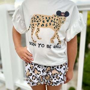 Girls Animal Kingdom Set,Girls Disney Set Shorts Tee,Disney Vacation Tee kids & baby Born to Be Wild Cheetah Tee, Girls Disney Outfit