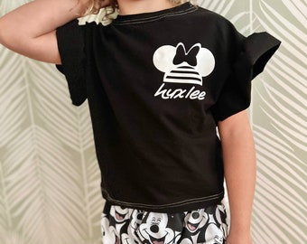 Custom Minnie Name T-shirt ,Girls Disney Set Shorts Tee,Disney Vacation Tee kids & baby Disney Outfit,Kids Mickey tshirt,Girls Disney Outfit