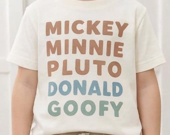 Disney Character T-Shirt, Disney Set, Disney Vacation Outfit Kids, Kids Disney Outfit, Characters Mouse Minnie Donald Goofy Pluto T Shirt