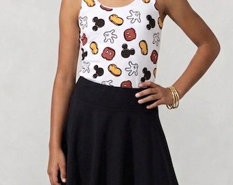 Girls Magic Kingdom Active Wear Sportliches Set | Zauberhaftes Micky Set | 2 teiliges Tank und Rock | Kids Disney Active Wear Athleisure