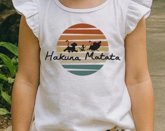 Girls Lion King Hakuna Matata Tee and Leopard Shorts Set, Girls Animal Kingdom Outfit