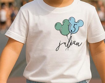 Custom Disney Birthday Balloon Tee, Kids Park Birthday Vacation Tee , Park Vacation Outfit, Boys Park Set, Custom Park Birthday Set