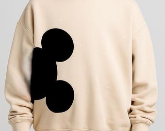 Handcrafted Minimal Mickey Mouse Sweatshirt, Kids Disney Outfit, Boys Disney Sweatshirt, Apricot Cream